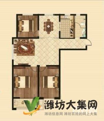 奎文~~江山帝景~116平大三居 僅售84萬~飄窗