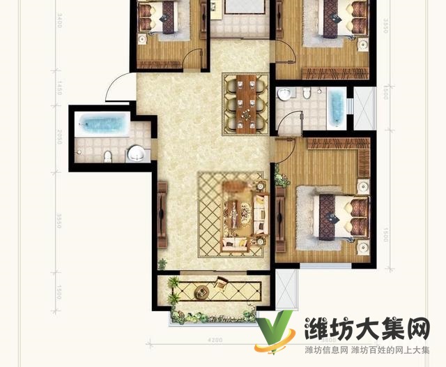 陽光100南向精裝修房 59平方 寫字樓 好樓座