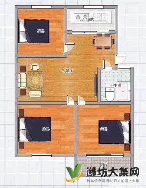 首付10萬達北附屬近 虞新小區 多層2樓 大三室僅