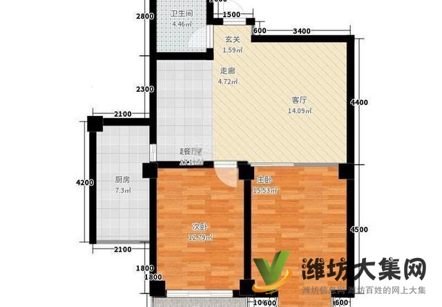 健康街濰州佳樂家近 領秀華城 97平兩室兩廳 無稅