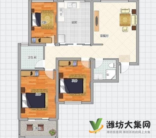 萬達泰華北 樓層好水映幸福城 115平 三室裝修帶