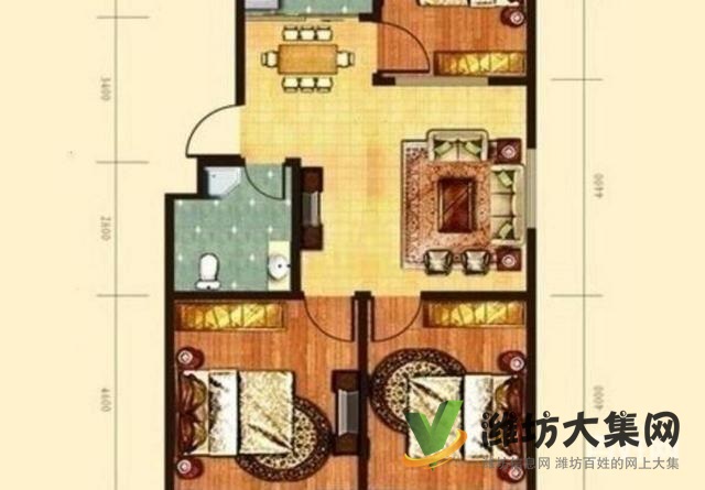 萬(wàn)達(dá)廣場(chǎng)泰華近濰州路 (寶利家園 )多層四樓91平