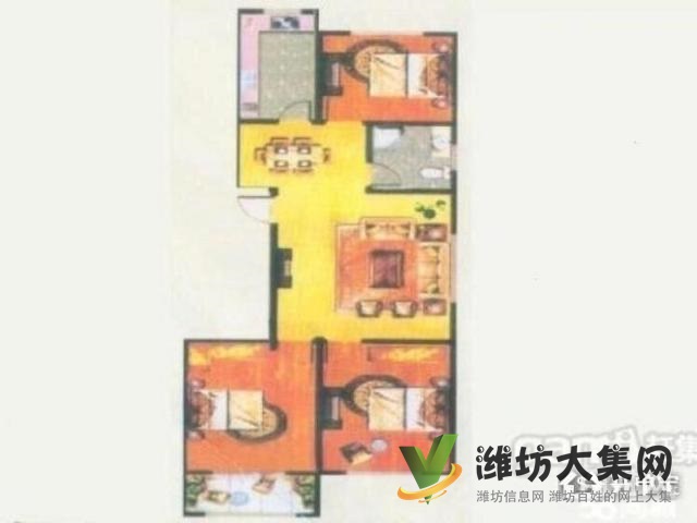 泰華 萬達近3室1廳1衛拎包入住