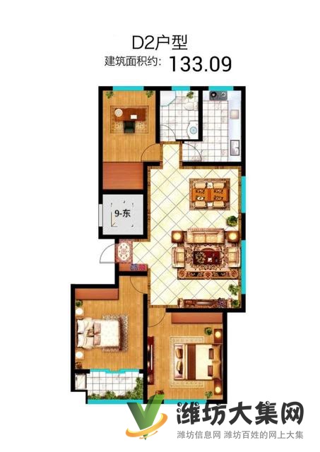 133平帶電梯僅售64萬(wàn)大三室全天采光頂