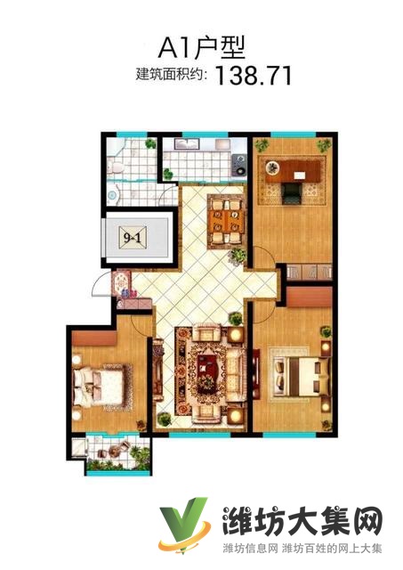 濰城區(qū)政府近 三室好房源 4680每平 不分樓層