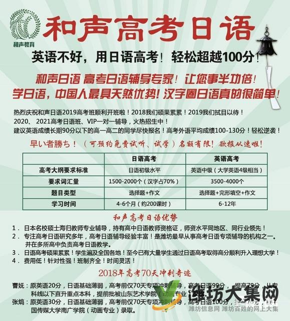 濰坊日語(yǔ)一對(duì)一,找濰坊和聲國(guó)際教育