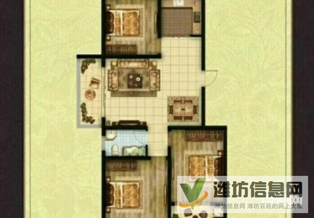 濰縣中路恒信悅府,12樓東山豪華 裝修 ,全明大三